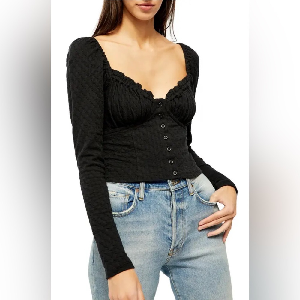 Free people , ladybug long sleeve top, size -S , excellent condition,